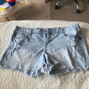 old navy light blue jean shorts